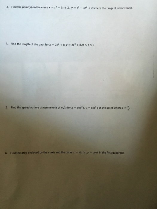 Solved Find The Point s On The Curve X T 3 3t 2 Y Chegg