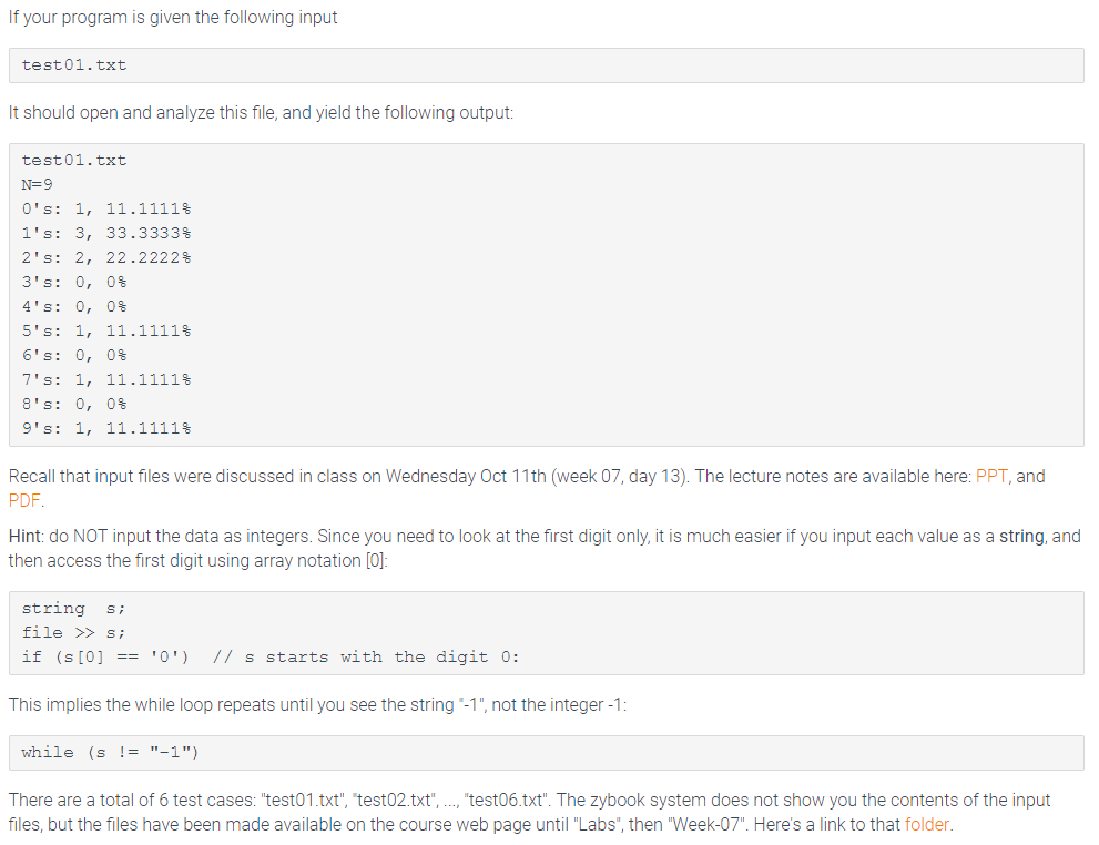 Solved Summary Analyze Input File To See If Data Follows Chegg