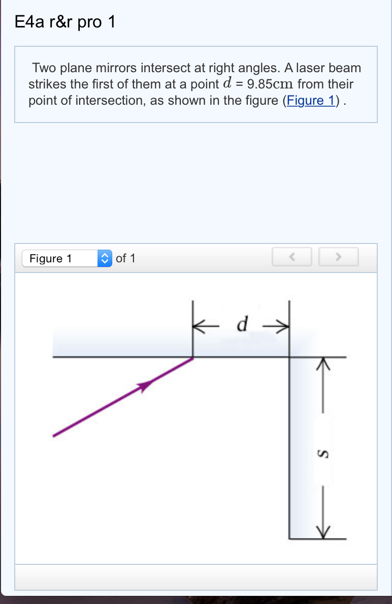 Solved Two plane mirrors intersect at right angles. A laser | Chegg.com