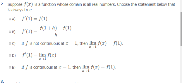 Solved 2. Suppose f(x) is a function whose domain is all | Chegg.com