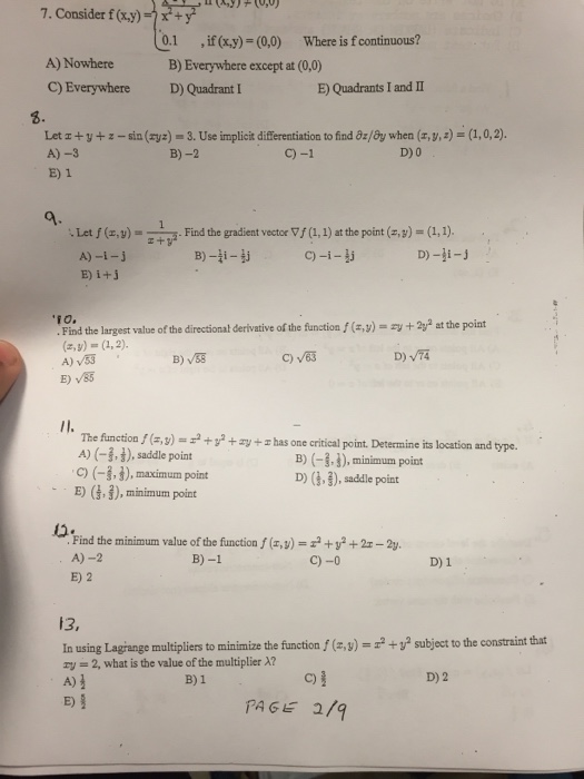 Solved Consider f(x, y) = {x^4 - y^4/x^2 + y^2 if (x, y) not | Chegg.com