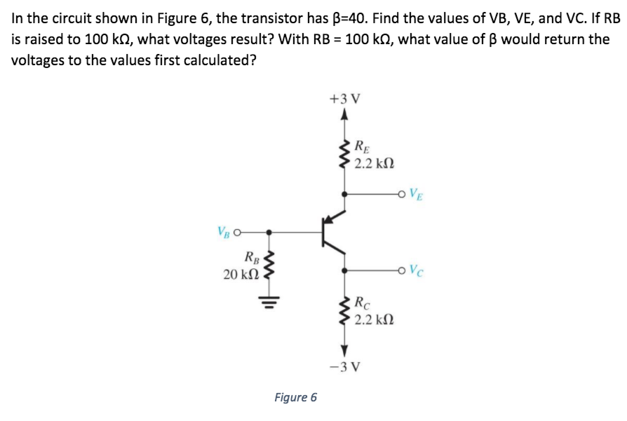 Solved In The Circuit Shown In Figure 6, The Transistor Has | Chegg.com