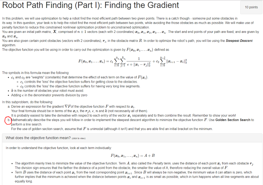 Robot Path Finding (Part I): Finding the Gradient 10 | Chegg.com