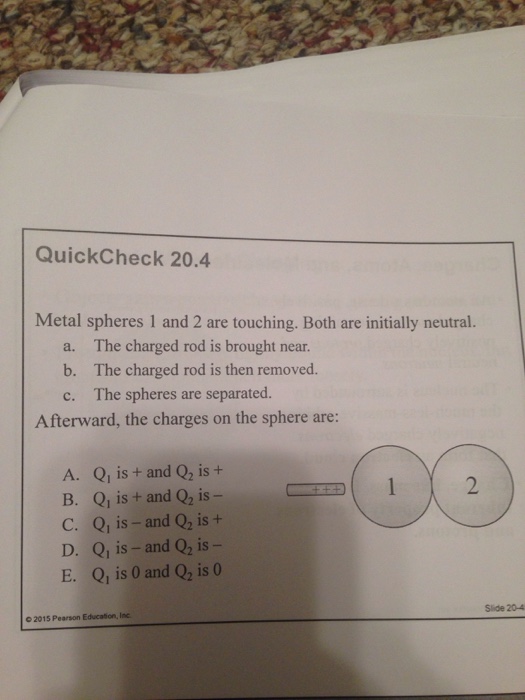 Solved Metal spheres 1 and 2 are touching. Both are