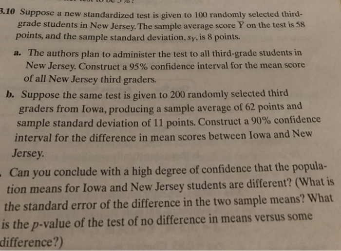 Solved Suppose a new standardized test is given to 100 | Chegg.com
