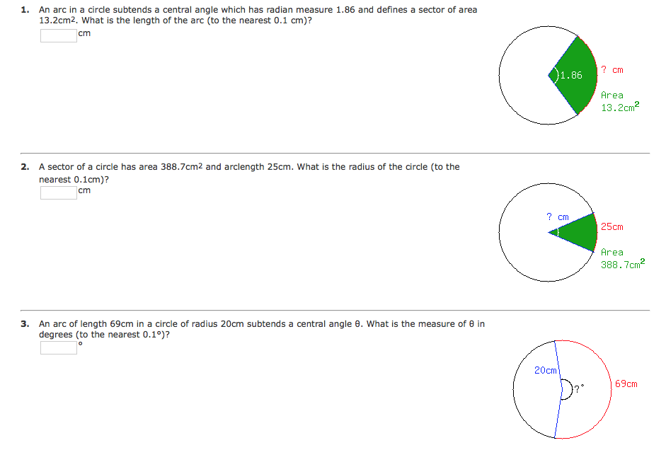 Solved 1. An arc in a circle subtends a central angle which | Chegg.com