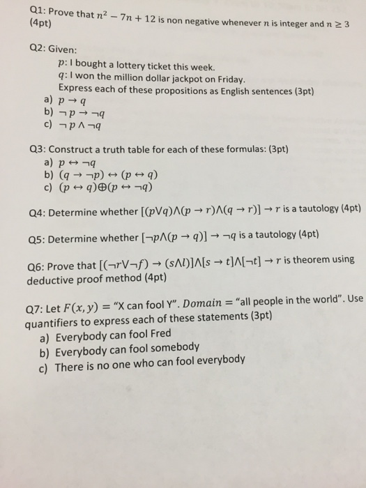 Solved Prove that n^2 - 7n + 12 is non negative whenever n | Chegg.com