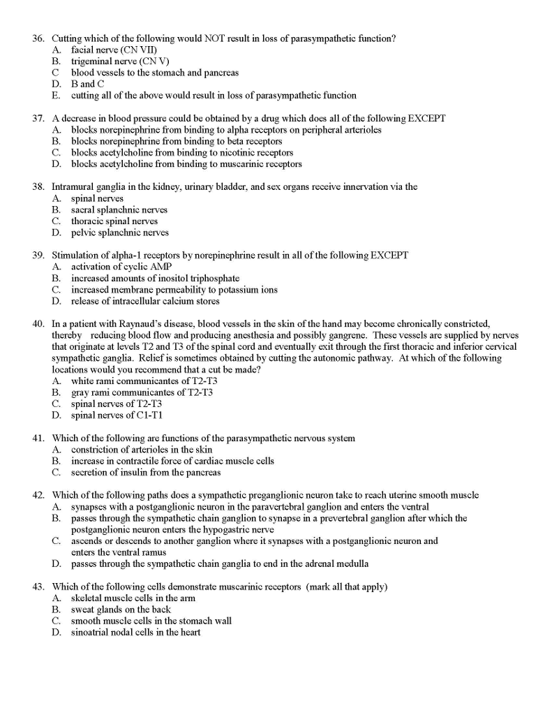 Solved Cutting which of the following would NOT result in | Chegg.com