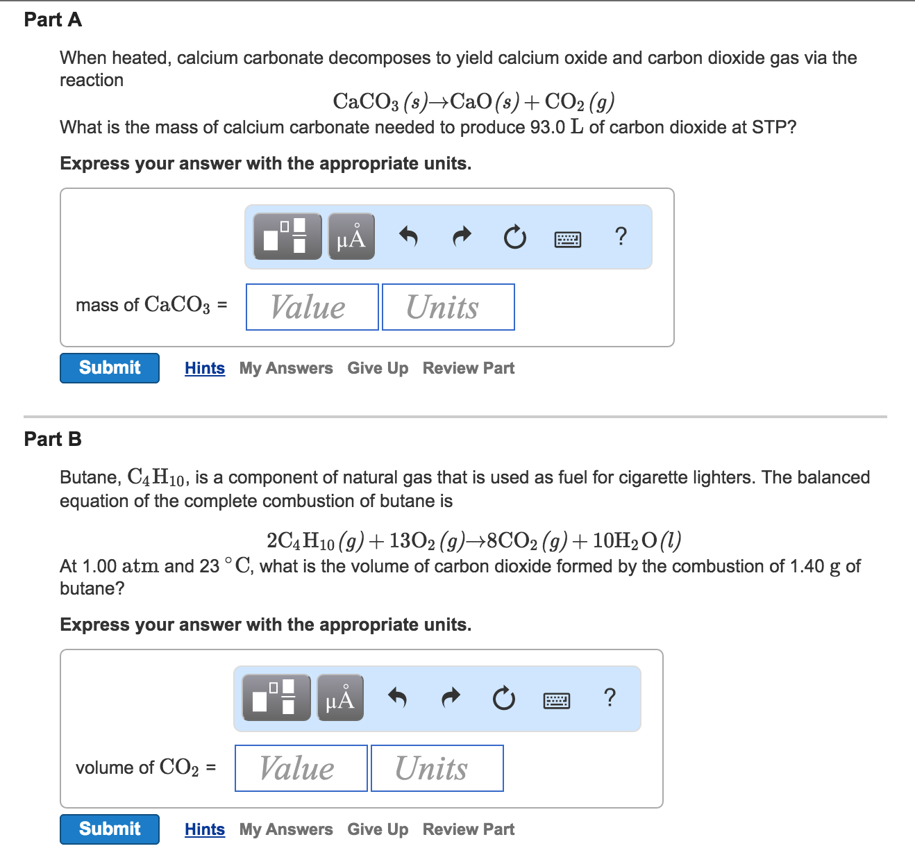 Solved When heated, calcium carbonate to yield