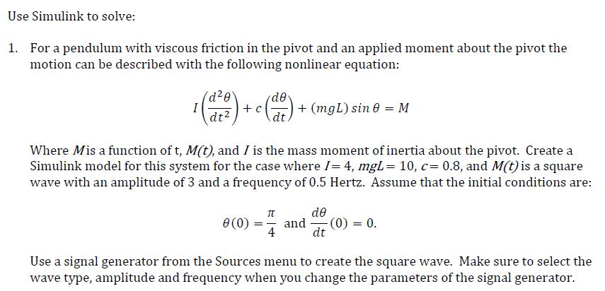 * Use Matlab, utilizing the simulink function and | Chegg.com