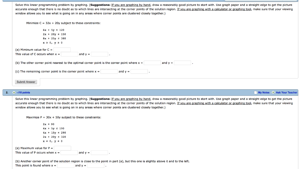 Solved Solve this linear programming problem by graphing. | Chegg.com