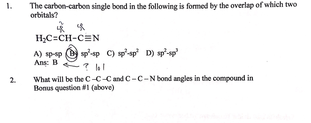 Solved The carbon-carbon single bond in the following is | Chegg.com