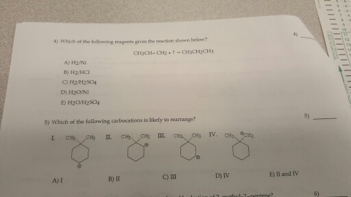 Solved Which of the following reagents gives the reaction | Chegg.com