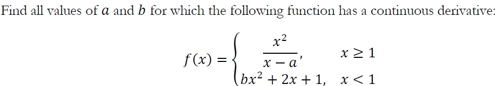 Solved Can u guys show me how a=1/2 and b=-1 works? because | Chegg.com