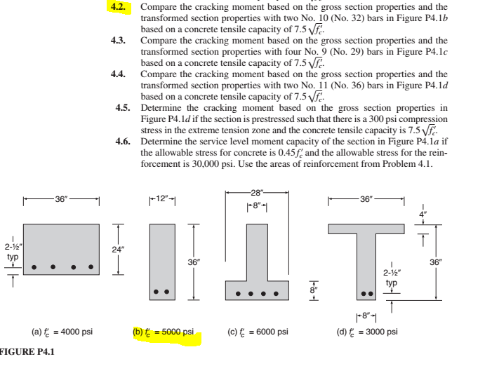 Solved 4.10. Determine the nominal moment capacity of the | Chegg.com