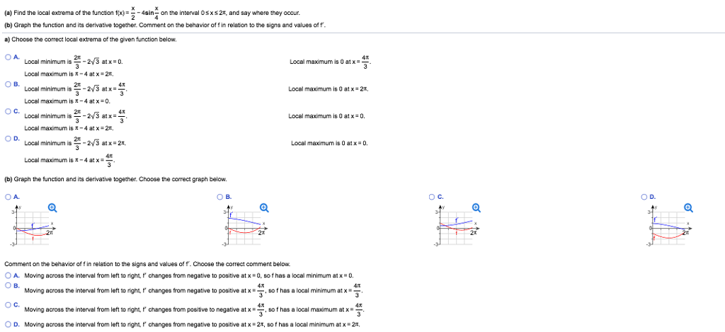 Solved Find The Local Extrema Of The Function F x X 2 4 Chegg