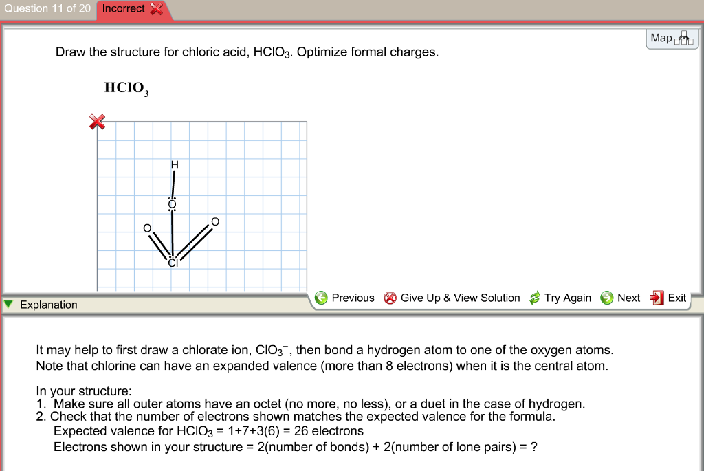 Solved Draw The Structure For Chloric Acid, HClO_3. Optim...