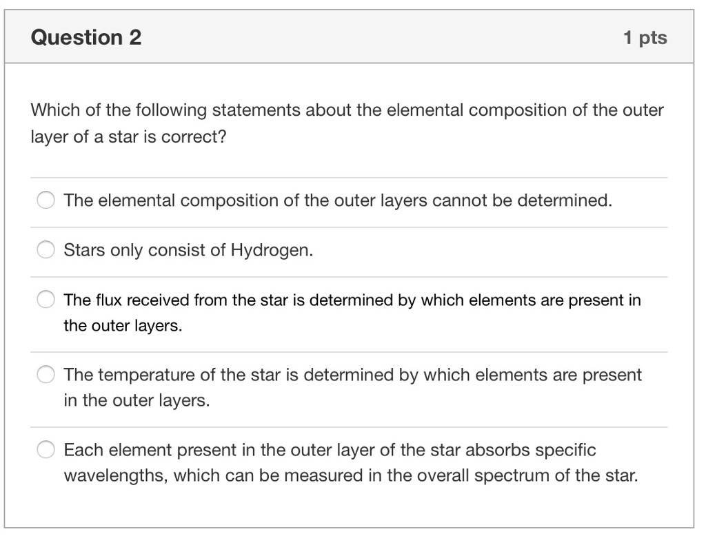 Solved Question 2 1 pts Which of the following statements