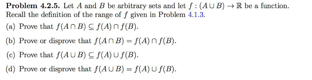 Solved Problem 4.2.5. Let A And B Be Arbitrary Sets And Let | Chegg.com