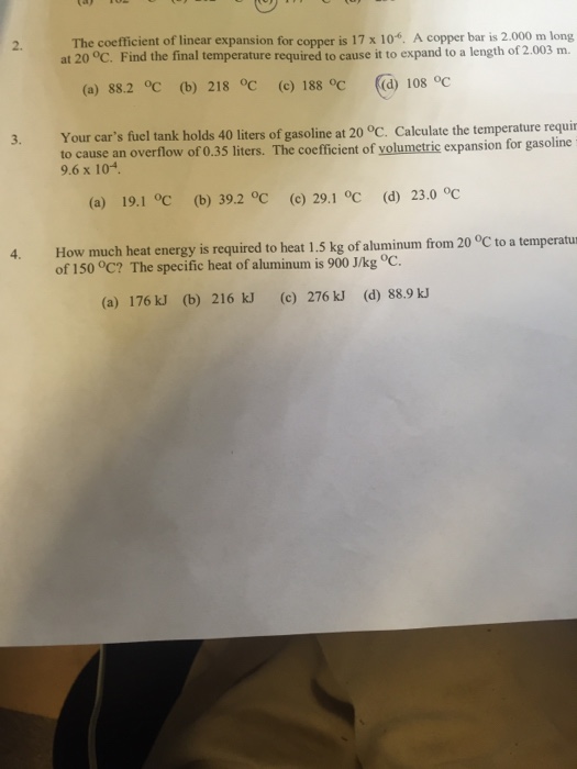 Solved The Coefficient Of Linear Expansion For Copper Is Chegg