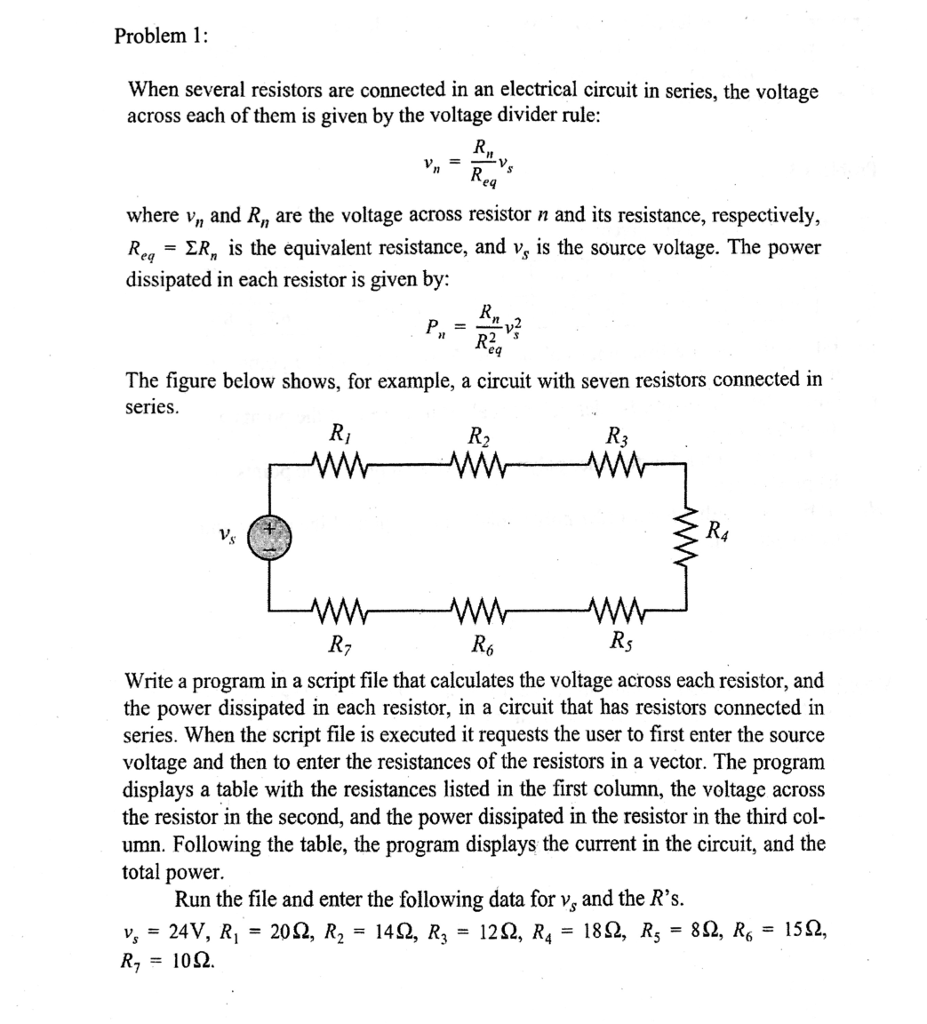 Solved Problem 1 When several resistors are connected in an