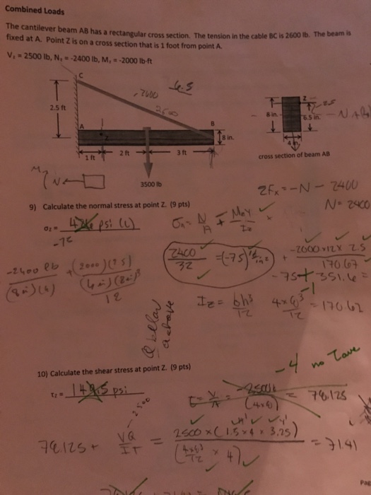 Solved The Cantilever Beam Ab Has A Rectangular Cross