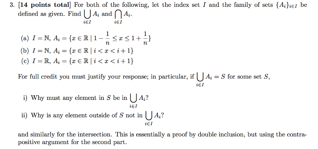 Solved For both of the following, let the index set I and | Chegg.com