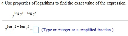 Solved Use properties of logarithms to find the exact value | Chegg.com