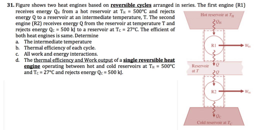 Solved Figure Shows Two Heat Engines Based On Reversible | Chegg.com