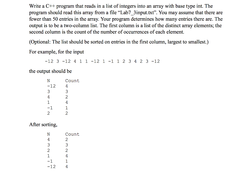 Solved Write a C++ program that reads in a list of integers | Chegg.com