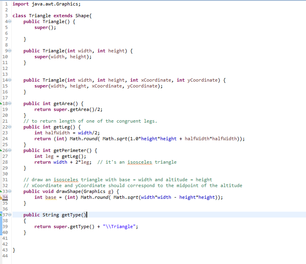 Implement the Trapezoid class and the draw() method | Chegg.com