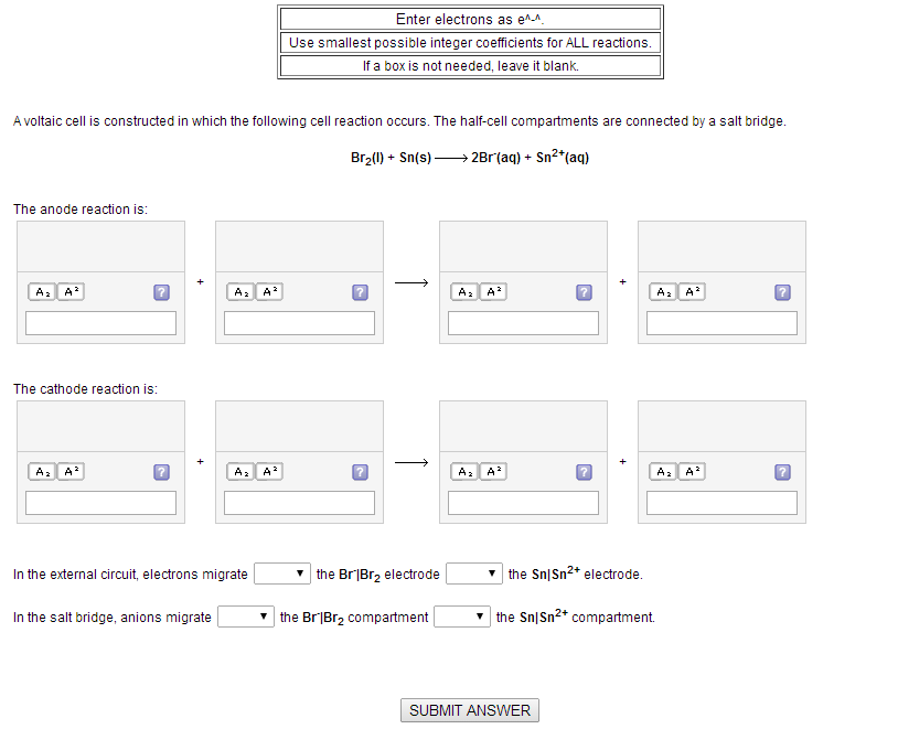Solved A Voltaic Cell Is Constructed In Which The Chegg