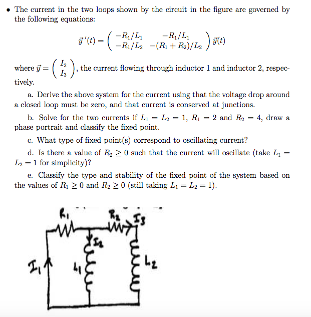 Solved The current in the two loops shown by the circuit in | Chegg.com