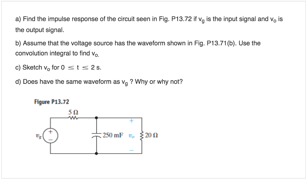 Solved A) Find The Impulse Response Of The Circuit Seen In | Chegg.com