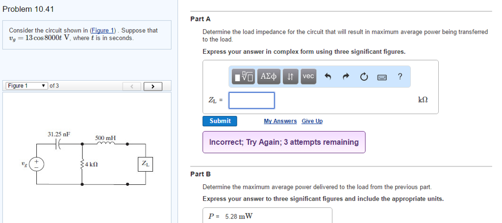 Solved Problem 10.41 Consider the circuit shown in (Figure | Chegg.com