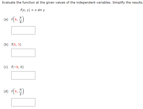 Solved Evaluate The Function At The Given Values Of The