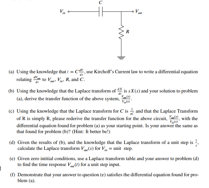 Solved (a) Using the knowledge that i = C dv/dt, use