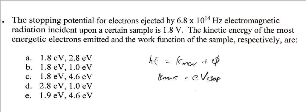 Solved: The Stopping Potential For Electrons Ejected By 6.... | Chegg.com