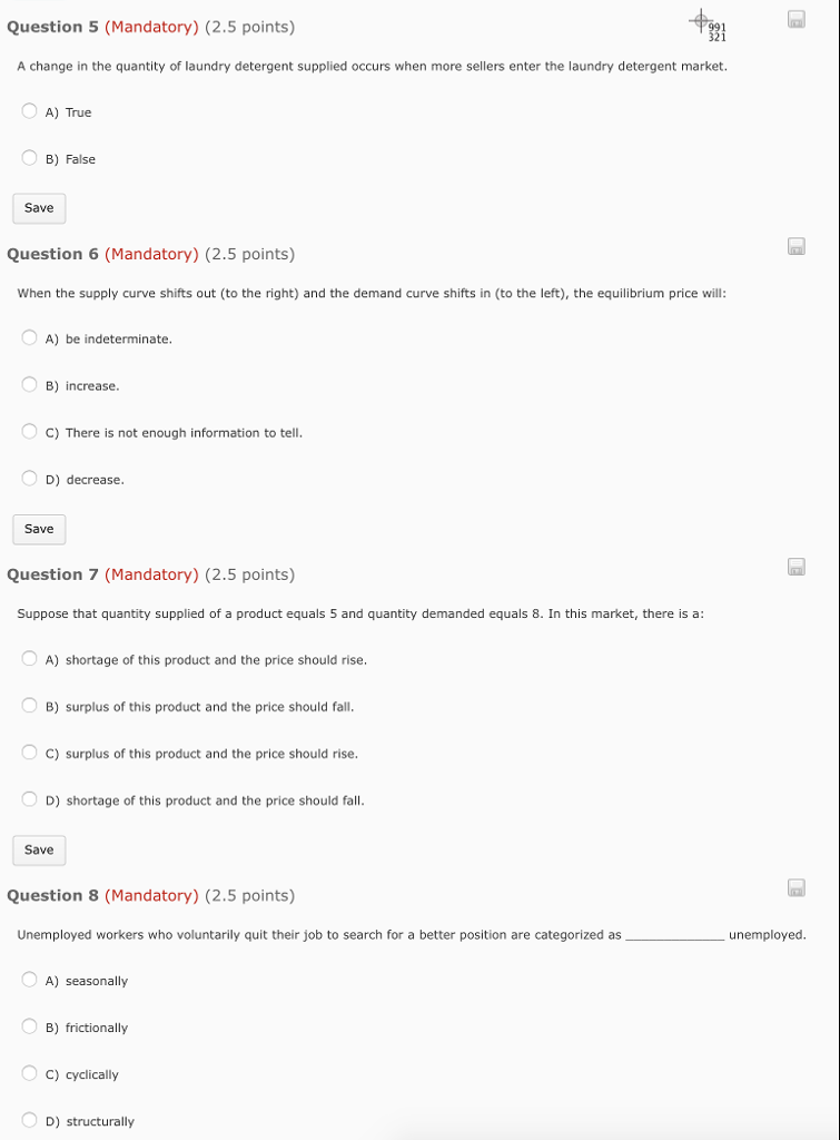 Solved A change in the quantity of laundry detergent