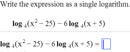 Solved Write the expression as a single logarithm. log 4(x^2 | Chegg.com