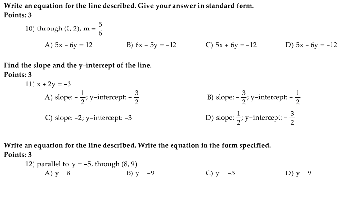 Equation Of A Parallel Line In Slope Intercept Form Calculator 