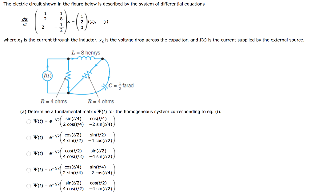Solved The electric circuit shown in the figure below is | Chegg.com