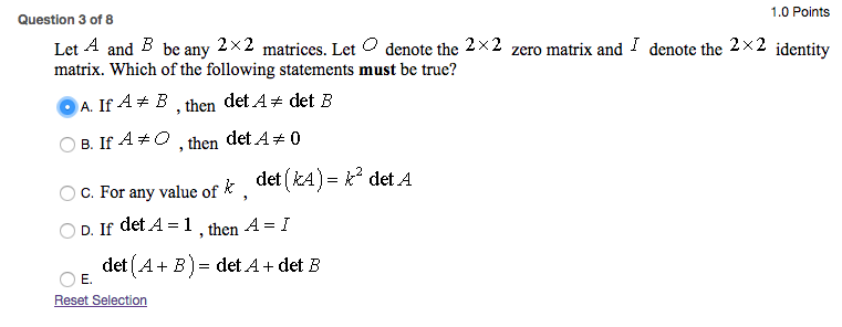 Solved Let A And B Be Any 2 Times 2 Matrices. Let O Denote | Chegg.com