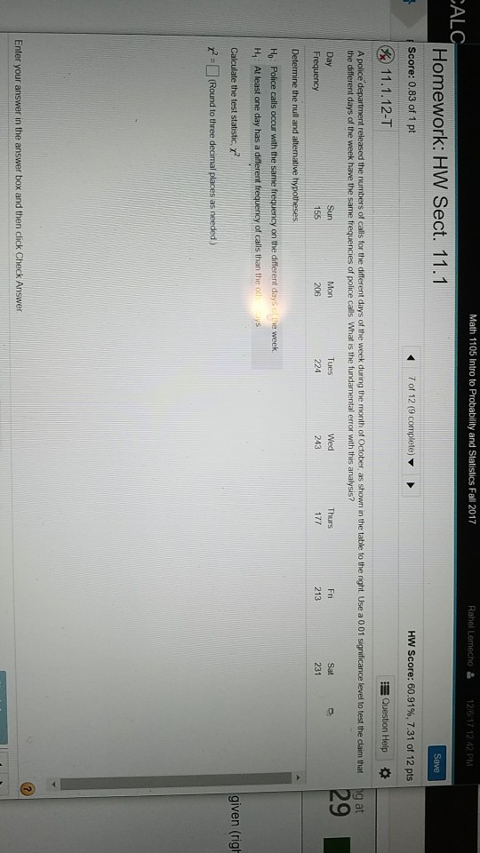 Solved math 1105 intro to probability and statistics fall chegg
