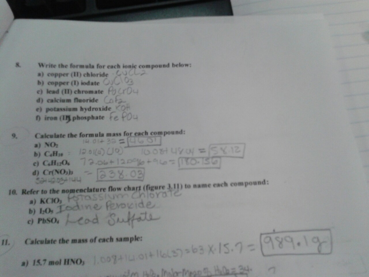 Solved Write the formula for each ionic compound below a)