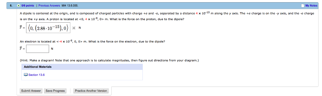 Solved A dipole is centered at the origin, and is composed | Chegg.com