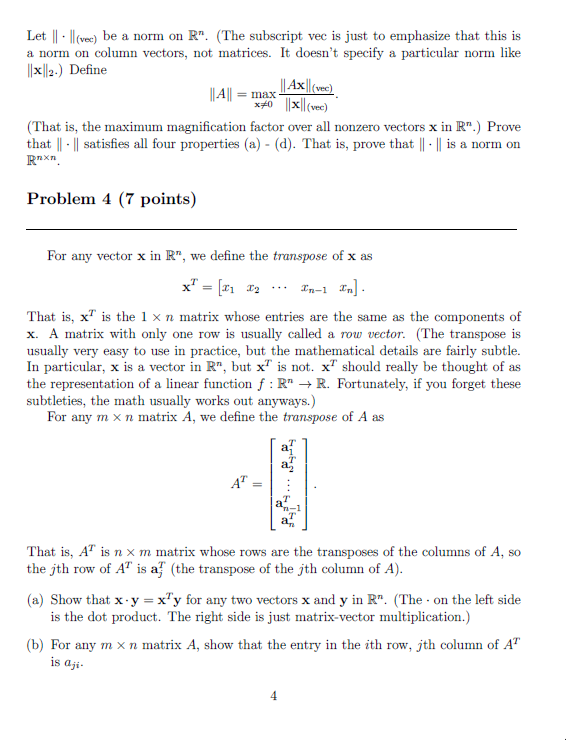 Solved Problem 2 (7 points) Now we will include pivoting | Chegg.com