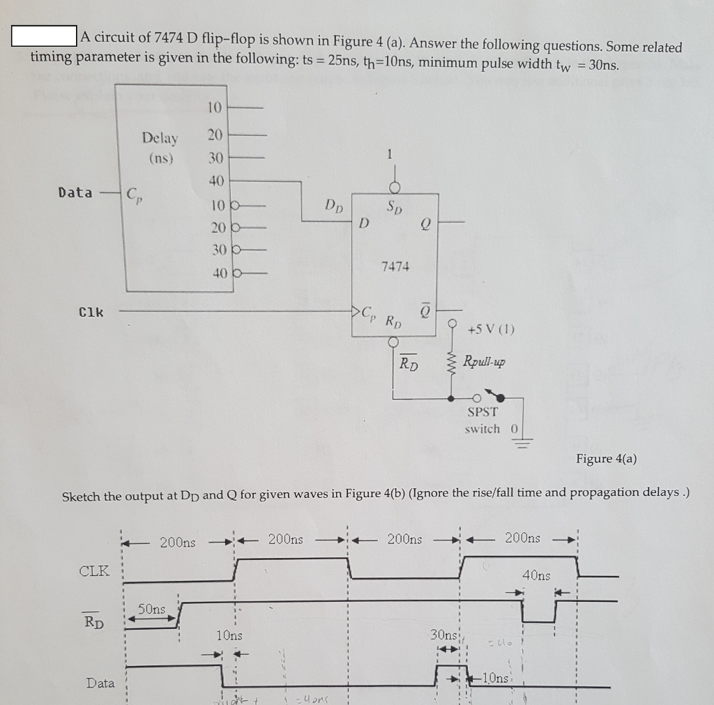 Solved A Circuit Of 7474 D Flip flop Is Shown In Figure 4 Chegg