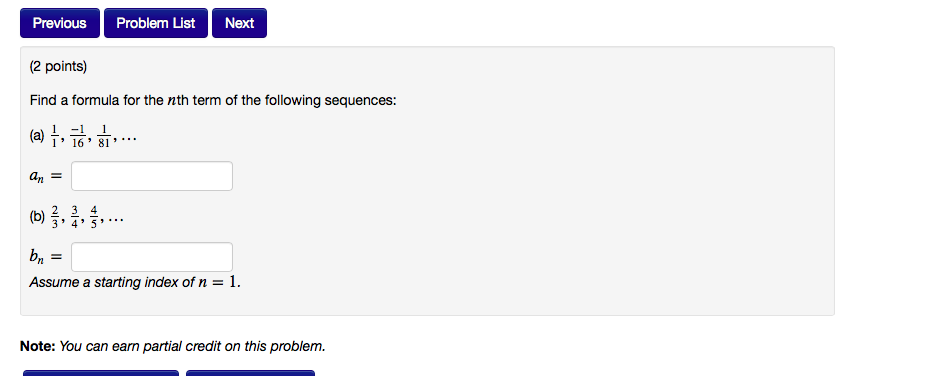 Solved Find a formula for the nth term of the following | Chegg.com