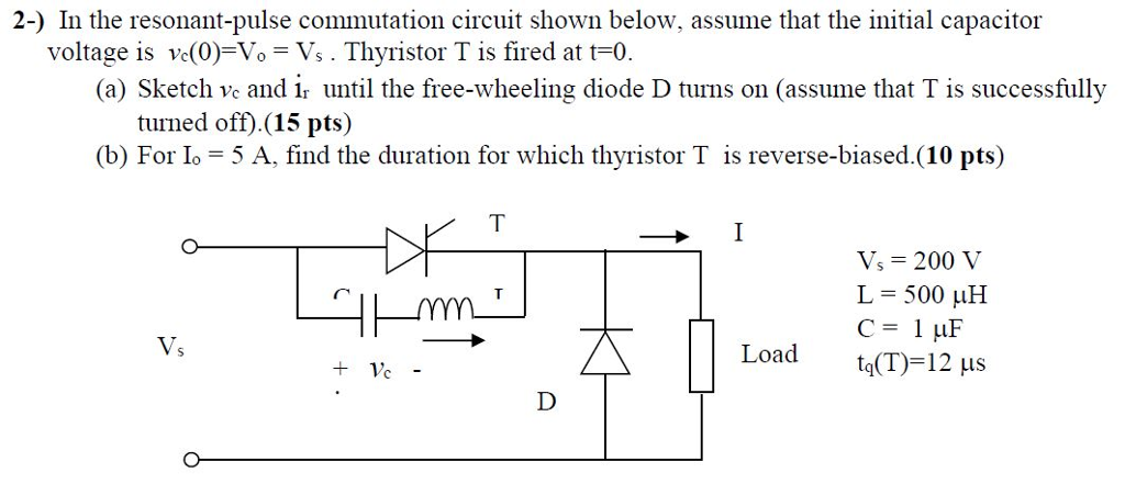 Solved: 2-) In The Resonant-pulse Commutation Circuit Show... | Chegg.com